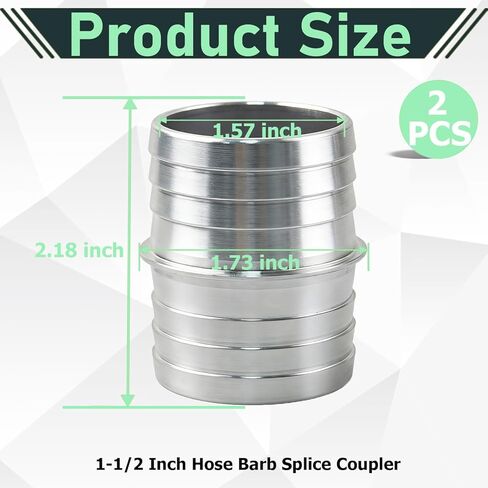 2 pcs 1-1/2 Inch Hose Barb Splice Coupler used to couple or repair your radiator hose, brake booster hose, vacuum line,Fit Radiator Coolant Intercooler Heat Exchanger Fluid Designed. in Saudi Arabia