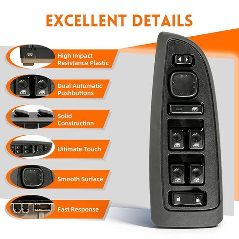 15883323 Master Power Window Switch and Front Driver Side Door Lock w/Bezel Assembly Fit for 2003-2007 Chevy Avalanche Silverado Suburban Tahoe Replaces (w/o Folding Rearview Mirror Adjustment) in Saudi Arabia