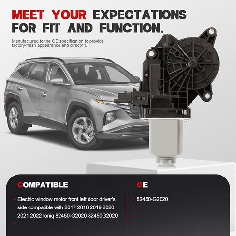Front Left Power Window Motor for Ioniq 2017 2018 2019 2020 2021 2022 82450-G2020 82450G2020, Front Driver Side Window Motor in Kuwait