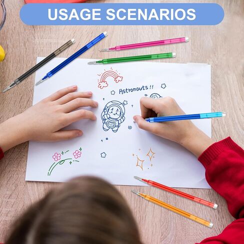 24 قطعة من عبوات أقلام الحبر الجل القابلة للمسح مقاس 0.5 مم المتوافقة مع احتكاك فريكسيون، عبوات ذات نقاط دقيقة متوسطة قابلة للاستبدال متعددة الألوان للأقلام القابلة للمسح، كتابة سلسة سريعة الجفاف للمدرسة والمكتب والمنزل، 8 ألوان in Kuwait