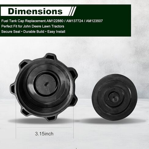 Fuel Tank Cap AM122880 AM137724 AM123507 125-183 Compatible with JDe-ere Lawn Tractors & Mowers (X300, Z225-Z465, LT150, 325, 335, 345, Ztrak) in Kuwait
