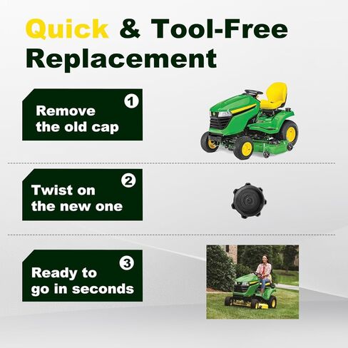 Fuel Tank Cap AM122880 AM137724 AM123507 125-183 Compatible with JDe-ere Lawn Tractors & Mowers (X300, Z225-Z465, LT150, 325, 335, 345, Ztrak) in Kuwait