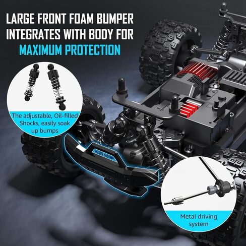 kolegend 2-in-1 RC Cyber Monster Truck & Drift Car for Adults 1/18 Scale 4WD 40KM/H All-Terrain Fast RC Car with 2.4Ghz Radio, 2 Batteries & 2 PVC Shells RTR in Saudi Arabia