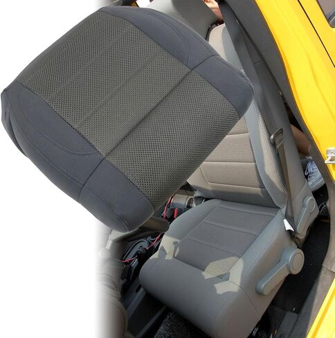 غطاء مقعد بديل للسائق والراكب من SecosAutoparts #E5DD قماش رمادي متوسط ​​الحجم متوافق مع جيب رانجلر صحارى روبيكون 2007 in Kuwait