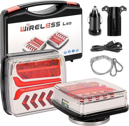 Wireless Trailer Lights Magnetic Led Kit -2 Pack Bluetooth Tail Lights for Trailer Tow Boat with Brake Turn Signal,Waterproof Tailing Lights for Truck Trailer Boat Camper RV in Saudi Arabia