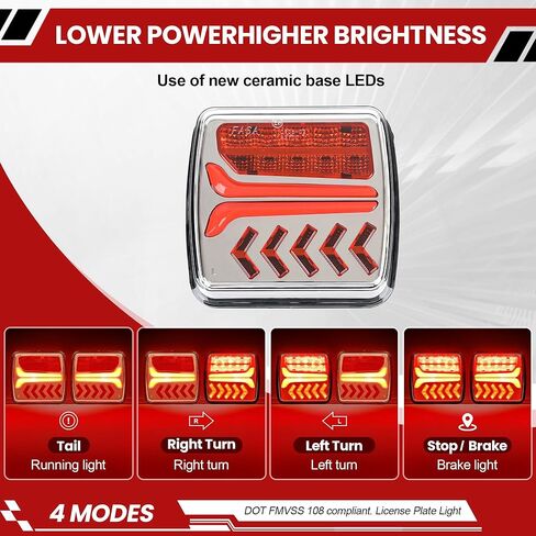 Wireless Trailer Lights Magnetic Led Kit -2 Pack Bluetooth Tail Lights for Trailer Tow Boat with Brake Turn Signal,Waterproof Tailing Lights for Truck Trailer Boat Camper RV in Saudi Arabia