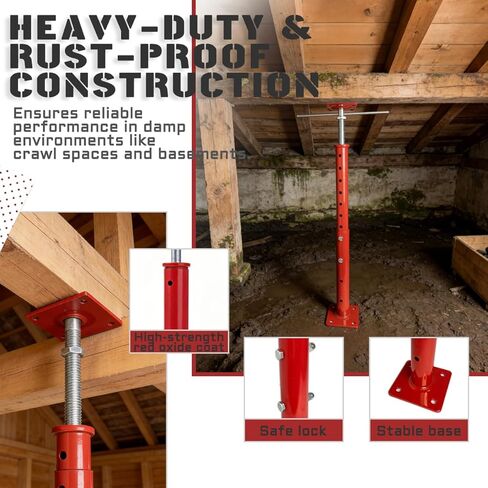 4 Pack Screw Jacks,19"-36" Adjustable Jack Post, 17636LBS Max Capacity Each Jack Rod.Widely Used for Floors, Beams, Stairs and Ceilings,Walls, and Aasement Beams. in Saudi Arabia