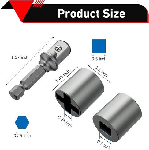 3 PCS Scissor Jack Adapter for Hand Drill, Heavy-duty Alloy Jack Drill Sockets Kit, Easy Tire Change Tool with Conversion Adapter, Portable Maintenance Tool for Cars (Silver) in Saudi Arabia