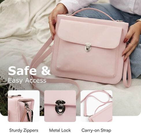Bible Cover Case for Women - Bible Case with Shoulder Strap, Pink Bible Cover Standard Size Featuring Book Protector with Turn Lock Closure - Durable & Travel Friendly Design that Fits Most Bibles in Kuwait