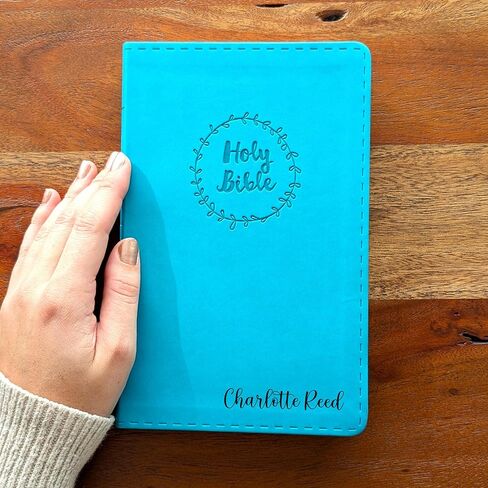 SacredBound Personalized NIV Thinline Bible – Teal LeatherSoft | Engraved Name, Slim & Lightweight, Easy to Carry, Comfort Print Christian Gift (Name Only) in Kuwait