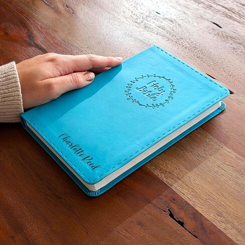 SacredBound Personalized NIV Thinline Bible – Teal LeatherSoft | Engraved Name, Slim & Lightweight, Easy to Carry, Comfort Print Christian Gift (Name Only) in Kuwait