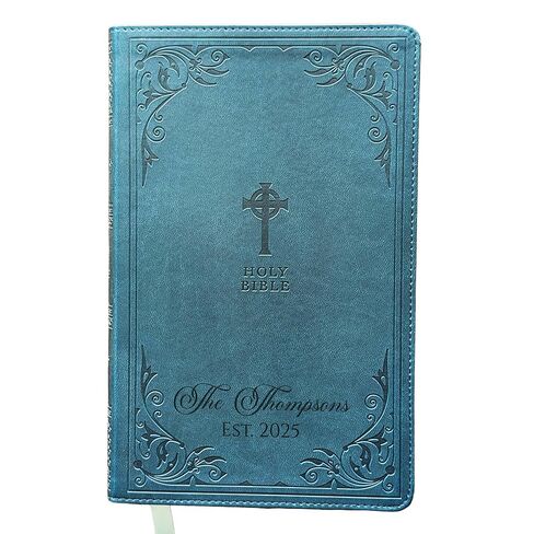 SacredBound Personalized Catholic Bible – NRSV Catholic Edition Teal LeatherSoft | Engraved Name, Complete 73-Book Bible, Gift for Baptism, Confirmation, RCIA (Family Name) in Kuwait