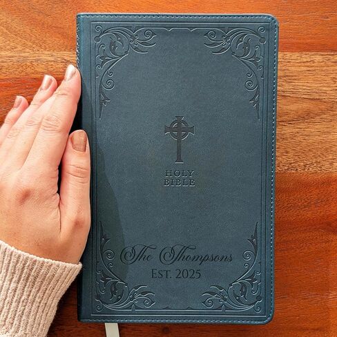 SacredBound Personalized Catholic Bible – NRSV Catholic Edition Teal LeatherSoft | Engraved Name, Complete 73-Book Bible, Gift for Baptism, Confirmation, RCIA (Family Name) in Kuwait
