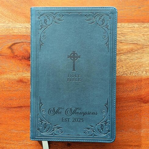 SacredBound Personalized Catholic Bible – NRSV Catholic Edition Teal LeatherSoft | Engraved Name, Complete 73-Book Bible, Gift for Baptism, Confirmation, RCIA (Family Name) in Kuwait