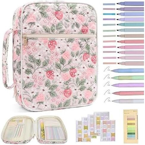 Quilted Bible Cover Case for Women, Elegant Floral Bible Carrying Case with Study Supplies, Large Bible Bag Journaling Kit for Church & Christian Gift in Saudi Arabia