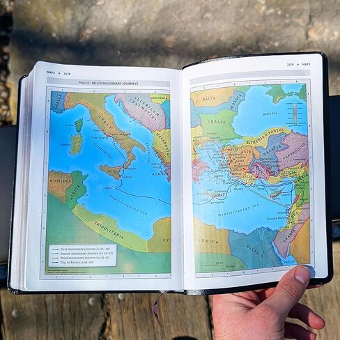 الكتاب المقدس لدراسة NIV المخصص من SacredBound - طبعة منقحة بالكامل، اسم محفور جلد أسود مربوط | أكثر من 21,000 مذكرة دراسية، بالألوان الكاملة، بحروف حمراء، طباعة مريحة (الاسم فقط) in Kuwait