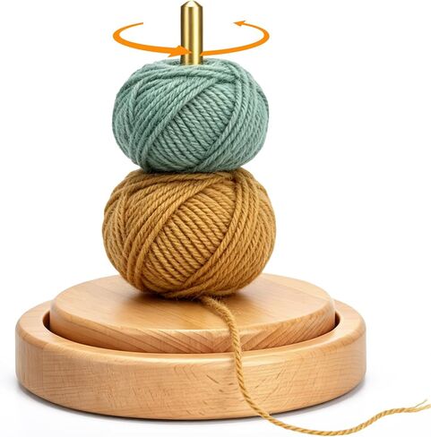 Yarn Holder for Crocheting & Knitting, Upgrade Larger Size and Anti-Slip Pads, Wooden Yarn Spinner & Thread Holder, Crochet Yarn Holder, Knitting Crocheting Accessory Gift in Saudi Arabia