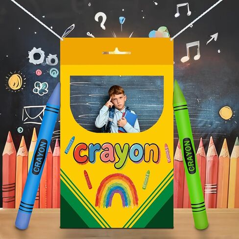 Back to School Photo Booth Props Set - Crayon Box Frame, Giant Crayon Balloons, First Day of School Classroom Decorations and Party Supplies (Crayon-banner) in Saudi Arabia