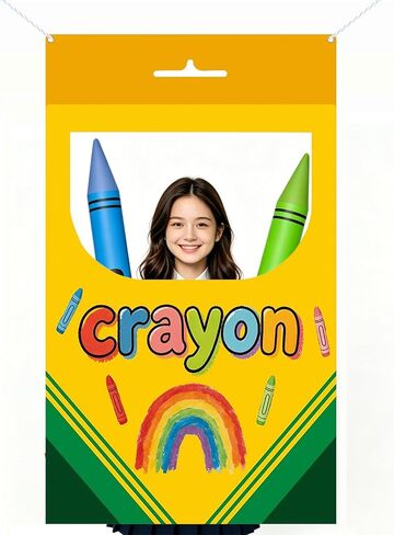 Back to School Photo Booth Props Set - Crayon Box Frame, Giant Crayon Balloons, First Day of School Classroom Decorations and Party Supplies (Crayon-banner) in Saudi Arabia