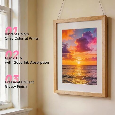 Glossy Inkjet Photo Paper 13X19 Inches 48lb 100 Sheets Professional Glossy Photographic Paper Compatible with Inkjet Printer Use DYE INK 180GSM in Saudi Arabia