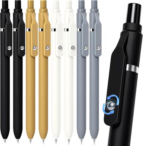 Fenmay 8 Pcs Gel Pens - 0.7mm Fine Point Quick-Dry Black Ink, Smooth Writing Pens for Journaling, Note Taking, Office & School Supplies in Saudi Arabia