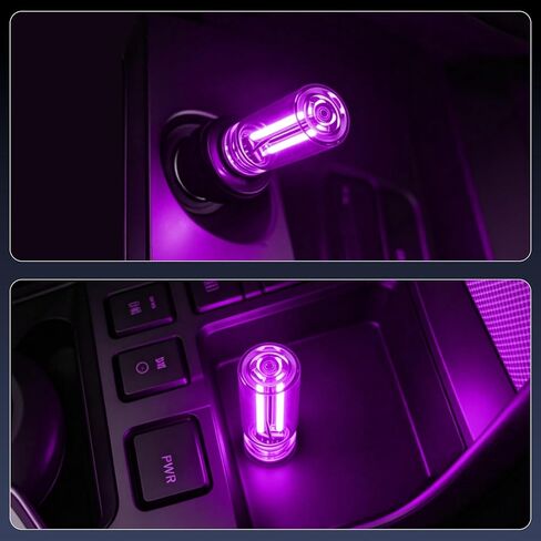 iFunyLED Car Interior USB LED Night Light, Portable Touch dimmable Car Ambient Lighting Kit, Retro Mini Transparent Glass Bottle Lamp Decorations for Vehicle Camping Bedroom Hallway, Pack of 2(Purple) in Saudi Arabia