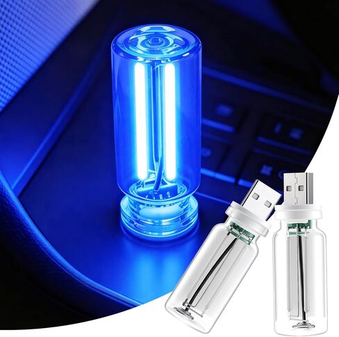 iFunyLED Car Interior USB LED Night Light, Portable Touch dimmable Car Ambient Lighting Kit, Retro Mini Transparent Glass Bottle Lamp Decorations for Vehicle Camping Bedroom Hallway, Pack of 2(Purple) in Saudi Arabia