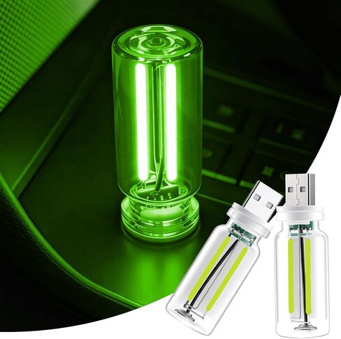 iFunyLED Car Interior USB LED Night Light, Portable Touch dimmable Car Ambient Lighting Kit, Retro Mini Transparent Glass Bottle Lamp Decorations for Vehicle Camping Bedroom Hallway, Pack of 2(Purple) in Saudi Arabia