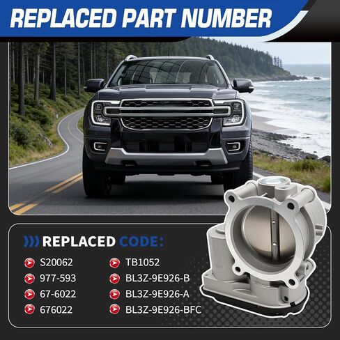 BL3Z-9E926-B Electrical Throttle Body Assembly with Sensor Compatible with Navigator Expedition F Series 150 Transit-150 Transit-250 Transit-350 3.5L 2011-2020 Replace 977-593 67-6022 in Kuwait