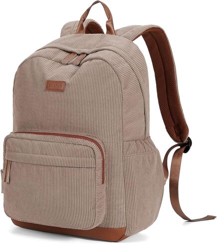 ECOHUB Aesthetic Sage Green Backpack, Corduroy Laptop Bag for Women fits 15.6 Inch Computer, Vintage Travel Backpack with 30oz Tumbler Holder, College School Bag Carry On, Sage Green in Saudi Arabia
