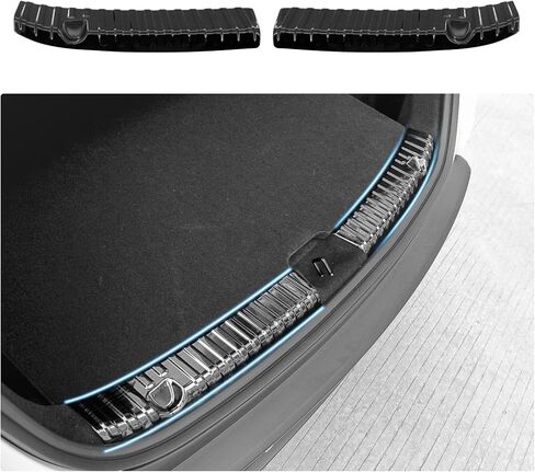 2PCS Stainless Steel Rear Trunk Bumper Guard Protector for Tesla Model Y Juniper 2025 Stainless Steel Door Sill Protector Trunk Protect Cover Car Interior Accessories(Not fit for Model Y Juniper 2026) in Saudi Arabia