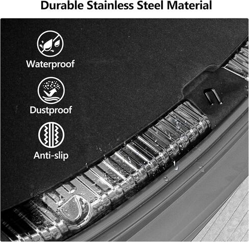 2PCS Stainless Steel Rear Trunk Bumper Guard Protector for Tesla Model Y Juniper 2025 Stainless Steel Door Sill Protector Trunk Protect Cover Car Interior Accessories(Not fit for Model Y Juniper 2026) in Saudi Arabia