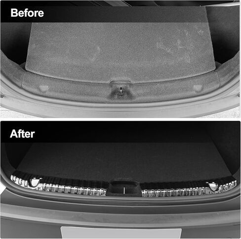 2PCS Stainless Steel Rear Trunk Bumper Guard Protector for Tesla Model Y Juniper 2025 Stainless Steel Door Sill Protector Trunk Protect Cover Car Interior Accessories(Not fit for Model Y Juniper 2026) in Saudi Arabia