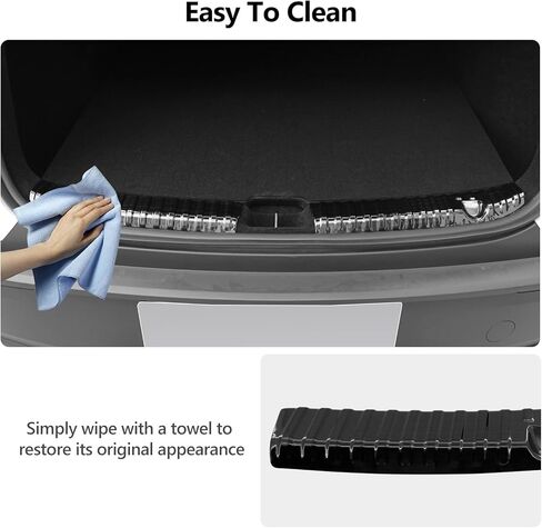 2PCS Stainless Steel Rear Trunk Bumper Guard Protector for Tesla Model Y Juniper 2025 Stainless Steel Door Sill Protector Trunk Protect Cover Car Interior Accessories(Not fit for Model Y Juniper 2026) in Saudi Arabia