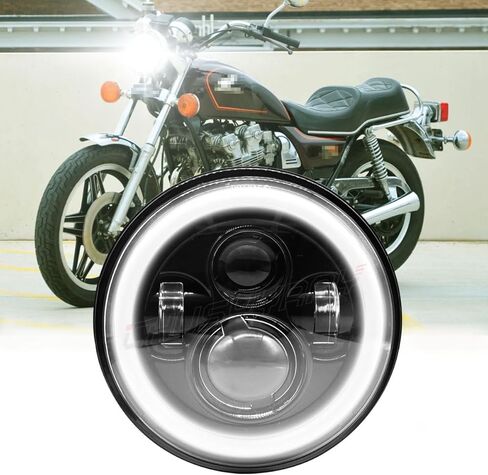 CHUSYYRAY 7 بوصة مستديرة متوافقة مع Honda CB750C CB900C مخصص 1980 1981 1982 LED مجموعة المصابيح الأمامية للدراجات النارية للطرق الوعرة، إشارة الانعطاف DRL عالية الشعاع المنخفض، معتمدة من DOT، 55W 6000K أبيض، قطعة واحدة in Kuwait