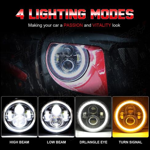 CHUSYYRAY 7 بوصة مستديرة متوافقة مع Honda CB750C CB900C مخصص 1980 1981 1982 LED مجموعة المصابيح الأمامية للدراجات النارية للطرق الوعرة، إشارة الانعطاف DRL عالية الشعاع المنخفض، معتمدة من DOT، 55W 6000K أبيض، قطعة واحدة in Kuwait