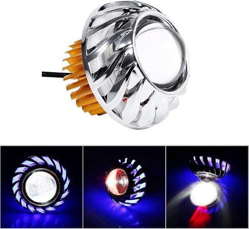 Motorcycle Headlight LED Projector Lens Single Halo Angel Devil Eye Spot Light Blue 3000LM Brightness Dependable Performance Attractive Design For DC 12-60V Motorcycles Cruisers Bikes in Saudi Arabia