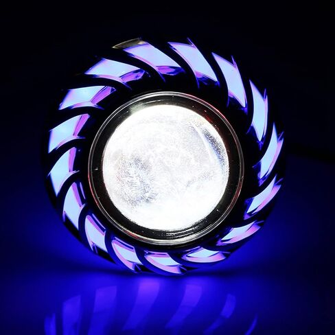Motorcycle Headlight LED Projector Lens Single Halo Angel Devil Eye Spot Light Blue 3000LM Brightness Dependable Performance Attractive Design For DC 12-60V Motorcycles Cruisers Bikes in Saudi Arabia