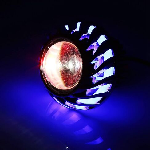 Motorcycle Headlight LED Projector Lens Single Halo Angel Devil Eye Spot Light Blue 3000LM Brightness Dependable Performance Attractive Design For DC 12-60V Motorcycles Cruisers Bikes in Saudi Arabia