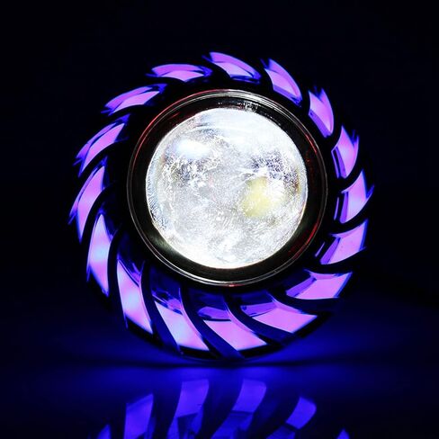 Motorcycle Headlight LED Projector Lens Single Halo Angel Devil Eye Spot Light Blue 3000LM Brightness Dependable Performance Attractive Design For DC 12-60V Motorcycles Cruisers Bikes in Saudi Arabia