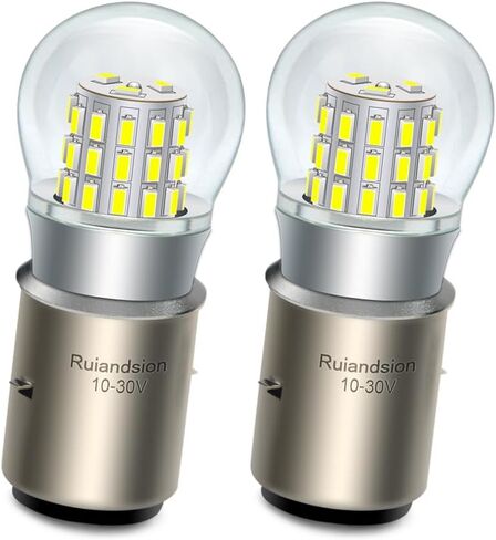 Ruiandsion LED لمبة دراجة نارية 10-30V غير قطبية 3014 39SMD شرائح مدمجة للسائق الأبيض Hi/Lo Beam لدراجة نارية الضباب ضوء حزمة من 2 in Kuwait