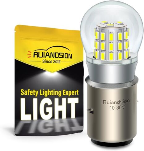 Ruiandsion LED لمبة دراجة نارية 10-30V غير قطبية 3014 39SMD شرائح مدمجة للسائق الأبيض Hi/Lo Beam لدراجة نارية الضباب ضوء حزمة من 2 in Kuwait