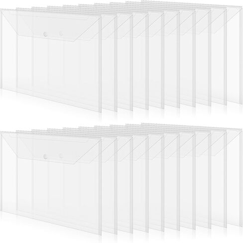 20 Pcs 11 x 17 inch A3 Document Folder Organizers Clear Large Plastic Envelopes Document File Storage Holder with Snap for Office Home in Kuwait