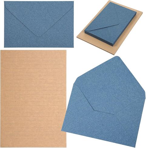 36 Pcs stationary letter and envelopes Set - Lake Blue Letter Paper and Envelopes 24pcs Writing Sheets + 12pcs 4x6 Envelope for Love Letters and Party Invitations Stationery Sets in Saudi Arabia