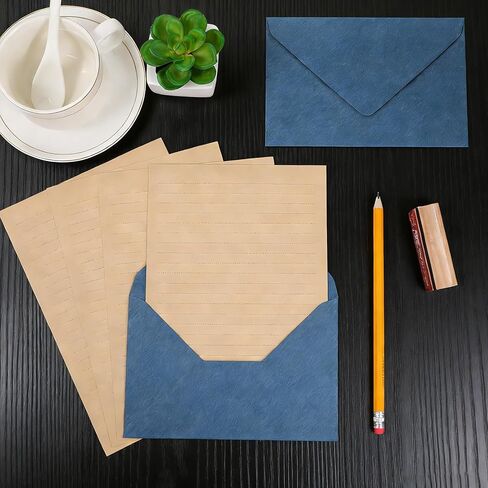 36 Pcs stationary letter and envelopes Set - Lake Blue Letter Paper and Envelopes 24pcs Writing Sheets + 12pcs 4x6 Envelope for Love Letters and Party Invitations Stationery Sets in Saudi Arabia