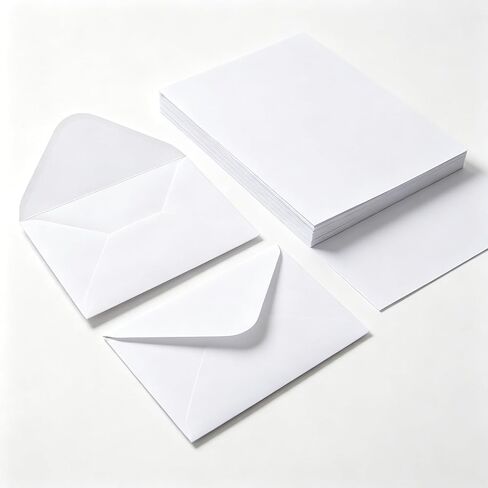 100Pcs Plain White Envelopes, Self-Seal V-Flap Envelopes for Invitations, Greeting Cards, Mailing, Office Use in Kuwait
