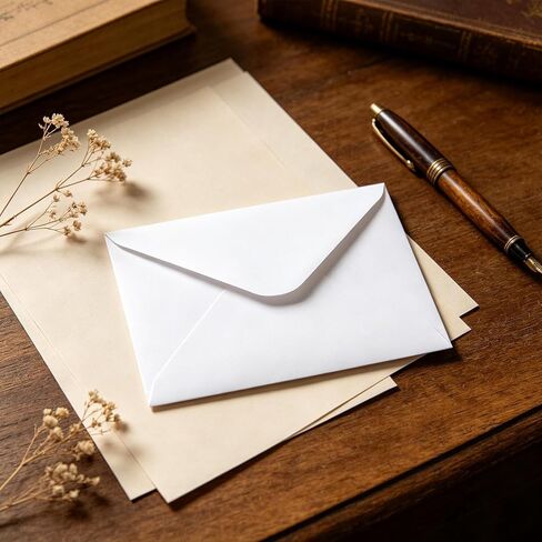 100Pcs Plain White Envelopes, Self-Seal V-Flap Envelopes for Invitations, Greeting Cards, Mailing, Office Use in Kuwait