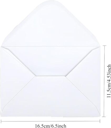 100Pcs Plain White Envelopes, Self-Seal V-Flap Envelopes for Invitations, Greeting Cards, Mailing, Office Use in Kuwait