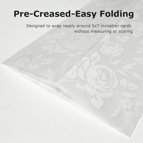 KEYIDE 100 Pack Pre-Folded Vellum Wraps for 5x7 Invitations, Translucent Wedding Invitation Sleeves, Elegant Vellum Jackets for Wedding Invitations and Bridal Shower Cards in Saudi Arabia
