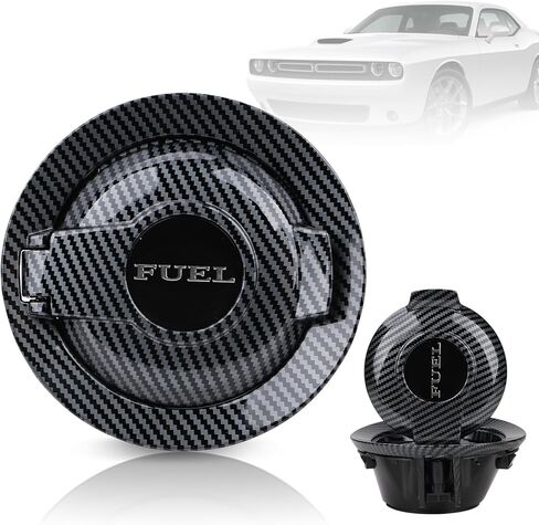 68250120AA Fuel Filler Door Cap Carbon Fibre Gas Fuel Door Cap Fit For 2008-2023 Dodge Challenger in Kuwait